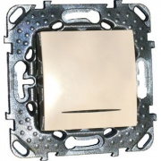 Переключатель  с подсветкой SE Unica, бежевый