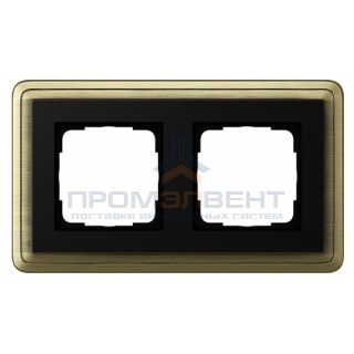 Рамка 2-ая Gira ClassiX Бронза/Черный