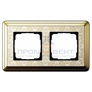 Рамка 2-ая Gira ClassiX Art Латунь/Кремовый