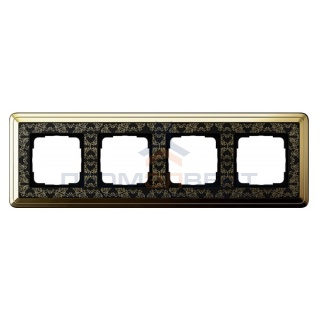 Рамка 4-ая Gira ClassiX Art Латунь/Черный