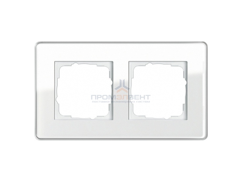 Рамка 2-ая Gira Esprit Glass C Белое стекло