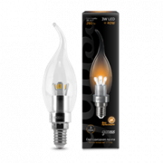 Лампа Gauss LED Candle Tailed Crystal clear  3W E14 2700K 1/10/100