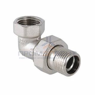 Сгон разъемный угловой VALTEC VTr.098 - 1"1/4 (резьба внутренняя/наружная, латунь никелированная)