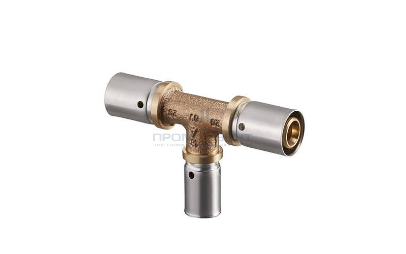 Тройник переходной Oventrop Cofit P - 32x3.0 x 20x2.5 x 32x3.0 (прессовой, бронза)