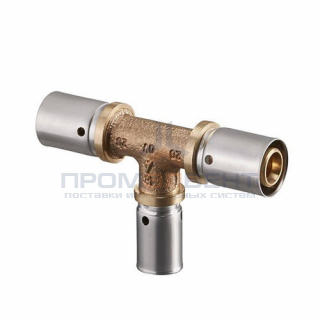 Тройник переходной Oventrop Cofit P - 40x3.5 x 26x3.0 x 40x3.5 (прессовой, латунь)