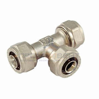 Тройник переходной Tiemme 1607 - 26x3.0 x 20x2.0 x 26x3.0 (винтовой, для металлопластиковых труб)