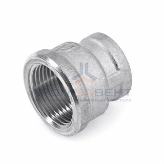 Муфта латунная резьбовая переходная STOUT - 1" x 1/2" (никелированная)