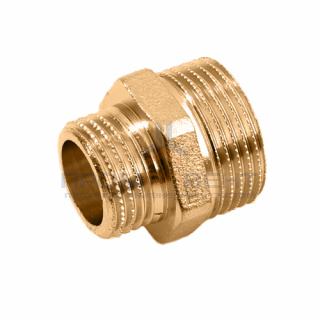 Ниппель латунный резьбовой переходной STOUT - 1" x 3/4"