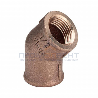 Отвод 45° Viega 3121 - 1/2" (ВР/ВР, резьбовой, бронза без покрытия)