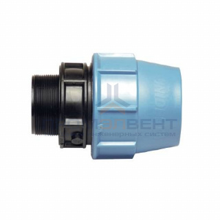 Переход на наружную резьбу UNIDELTA 1003 - 110 x 2" (винтовой, для труб ПНД, резьба пластиковая)