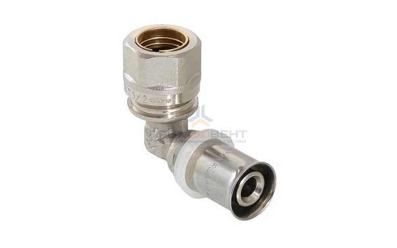 Переход на обжимное соединение угловой VALTEC VTm.253.I - 20 x 15 (прессовой, для м/п труб)