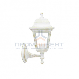 11-11 БЕЛ П (НБУ 04-60-001 ЛЕДА) Светильник-фонарь настенный белая патина 4-хгранный прозрач стекло