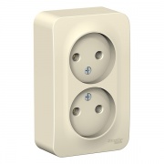 Розетка 2-ая без заземления без шторок Blanca Schneider Electric 16А 250В молочная изол.пластина