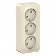 Розетка 3-ая без заземления без шторок Blanca Schneider Electric 16А 250В молочная изол.пластина