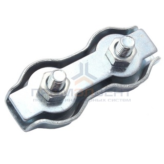 Зажим стальной 5мм Duplex для троса оцинкованный