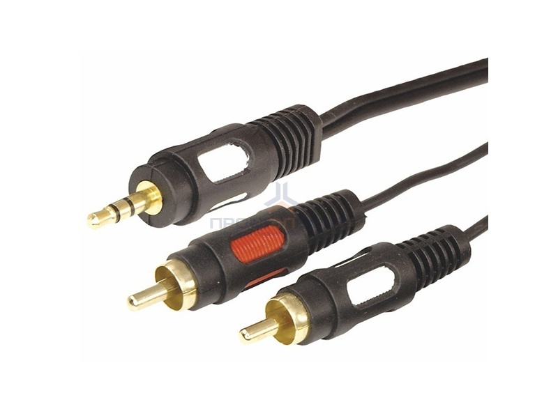Шнур 3.5 Stereo Plug-2RCA Plug 10М GOLD