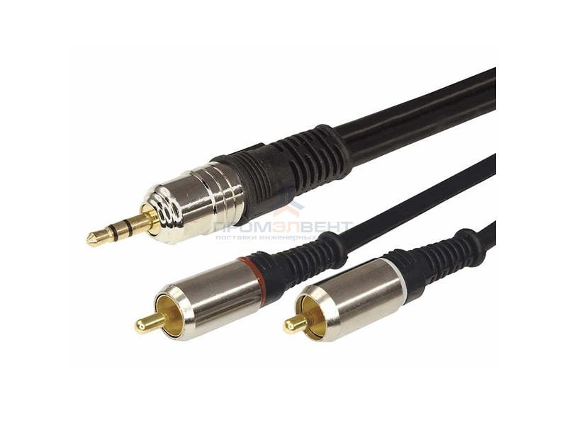 Шнур 3.5 Stereo Plug-2RCA Plug 10М GOLD-металл