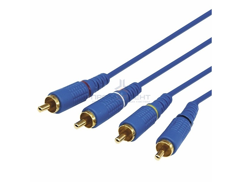 Шнур 4х4 RCA 2М синий GOLD
