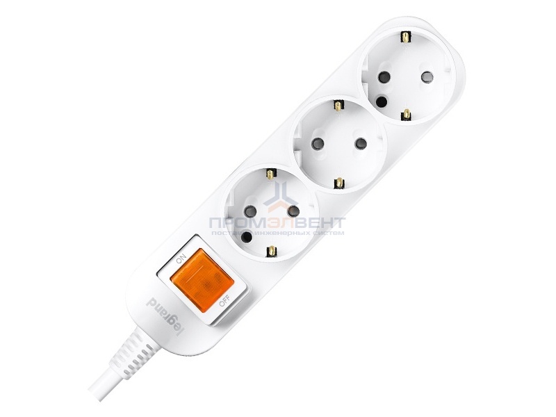 Anam Legrand e-Fren 3 Удлинитель с выключателем, шнур 2.5м, 16A, 250V