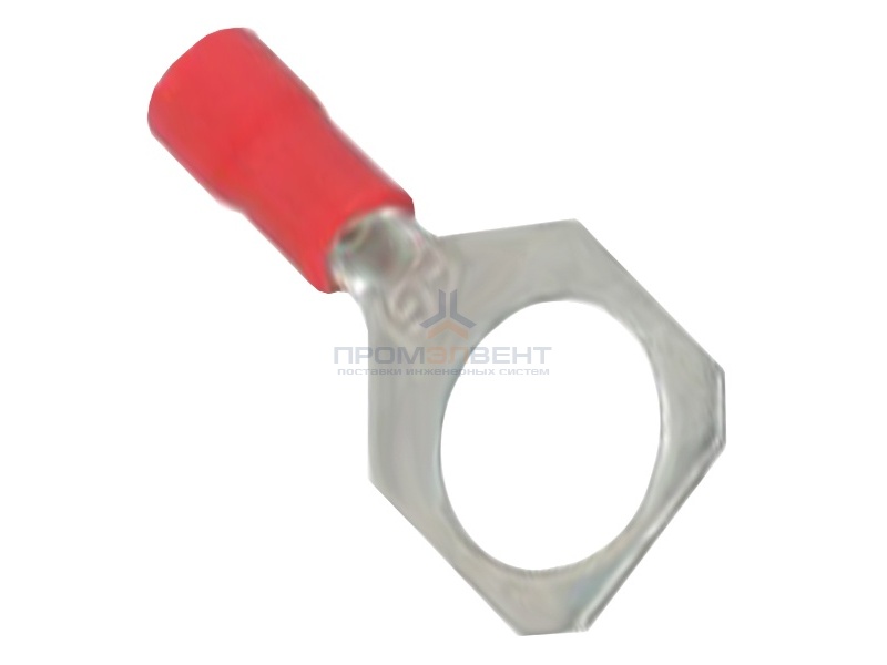 Наконечник с отверстием под винт и изолир.фланцем 0,25-1,5 кв.мм 6,2 мм (100шт) красный (НКИ)