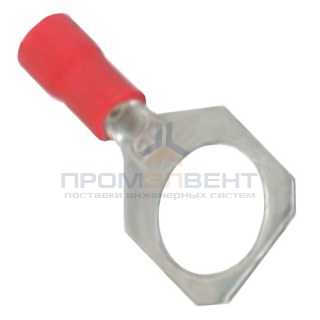Наконечник с отверстием под винт и изолир.фланцем 0,25-1,5 кв.мм 6,2 мм (100шт) красный (НКИ)