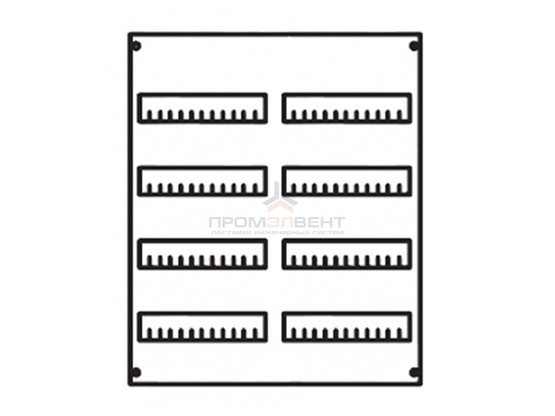 Панель под установку модульных устройств 2ряда/4 рейки высота 600 мм