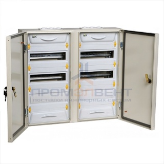 Щит металлический ЩРн-2х36з-1 74 IP54 UNIVERSAL с шинами N+PE на 72 модуля навесной 565х620х136 ИЭК